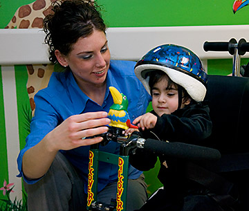 Rehabilitation with child in hospital