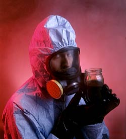 hazmat cleanup worker