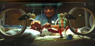 ICU nurse with baby