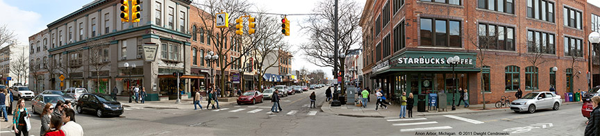 panoramic view of Ann Arbor downtown
