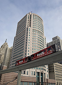 Detroit downtown, people mover