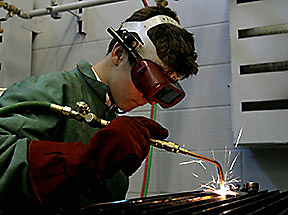 student welding