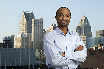 detroit skyline portrait photography